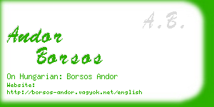 andor borsos business card